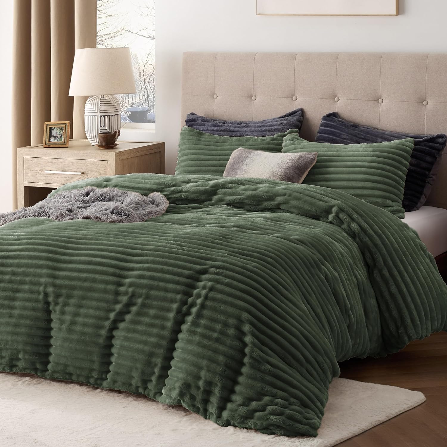 Fluffy Duvet Cover Set - Ultra Soft Plush Comforter Cover