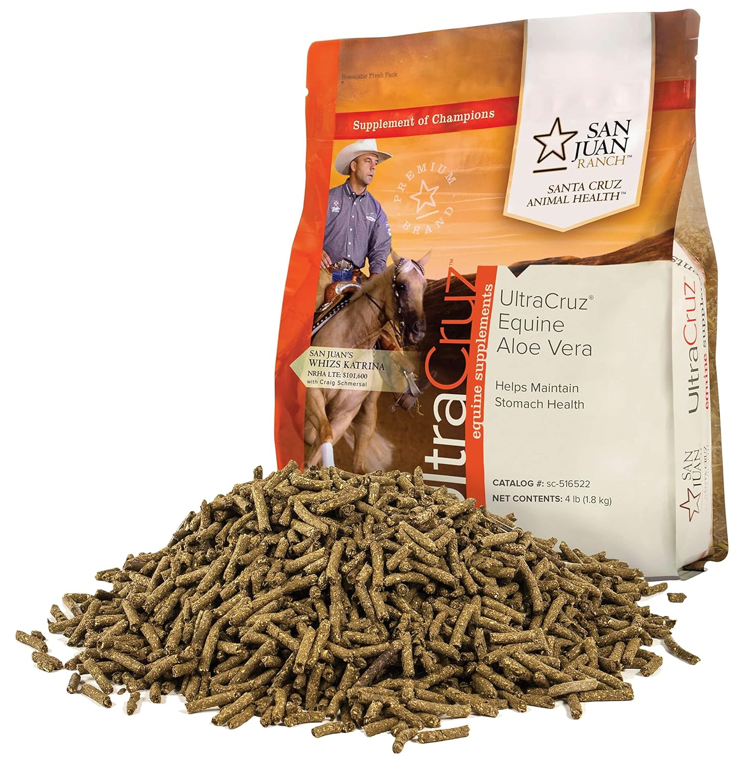 UltraCruz Equine Aloe Vera Supplement for Horses, 4 lb Pellets