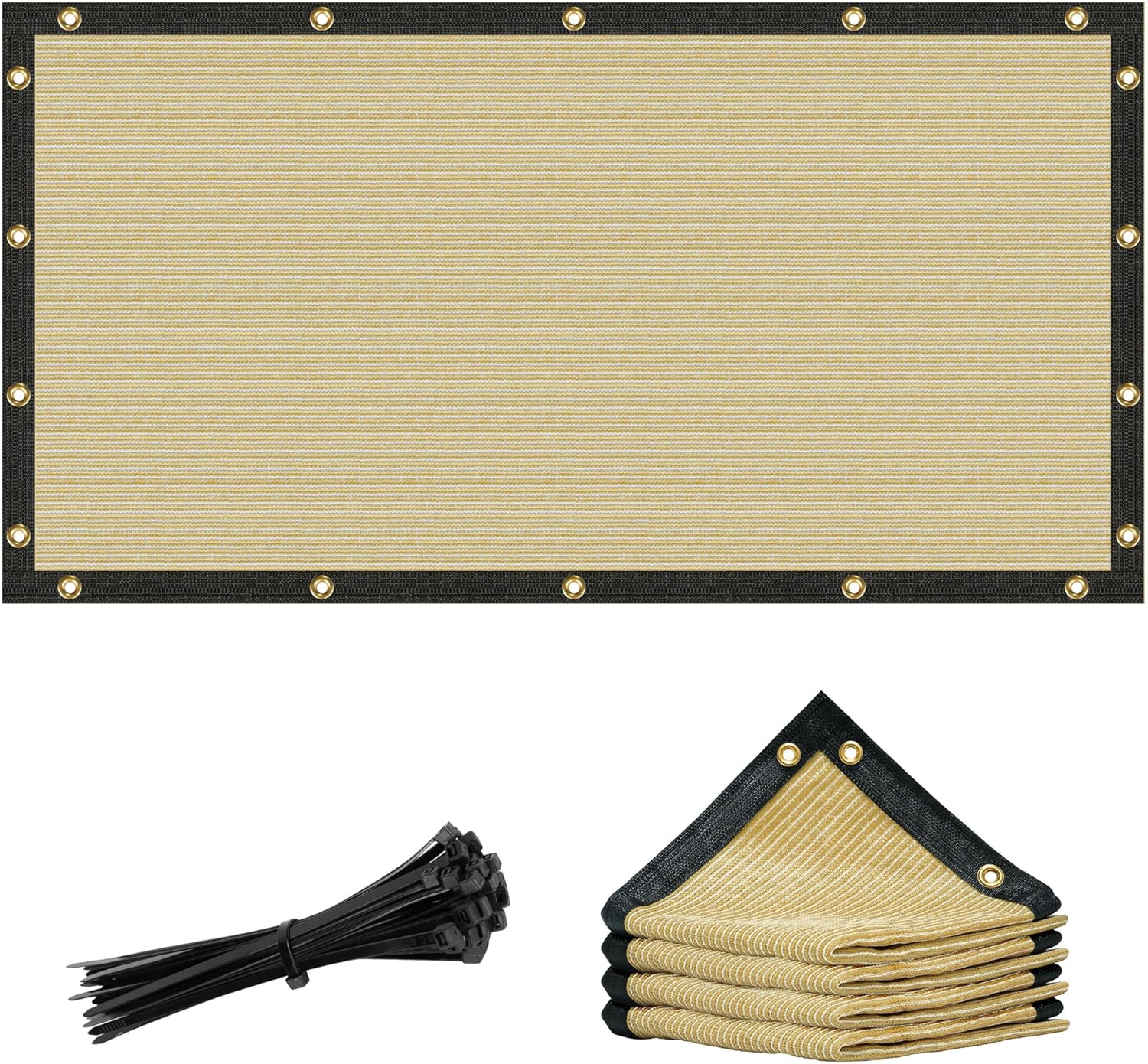 Amgo 4ft x 25ft Beige Shade Cloth - Durable 90% Sunblock Tarp