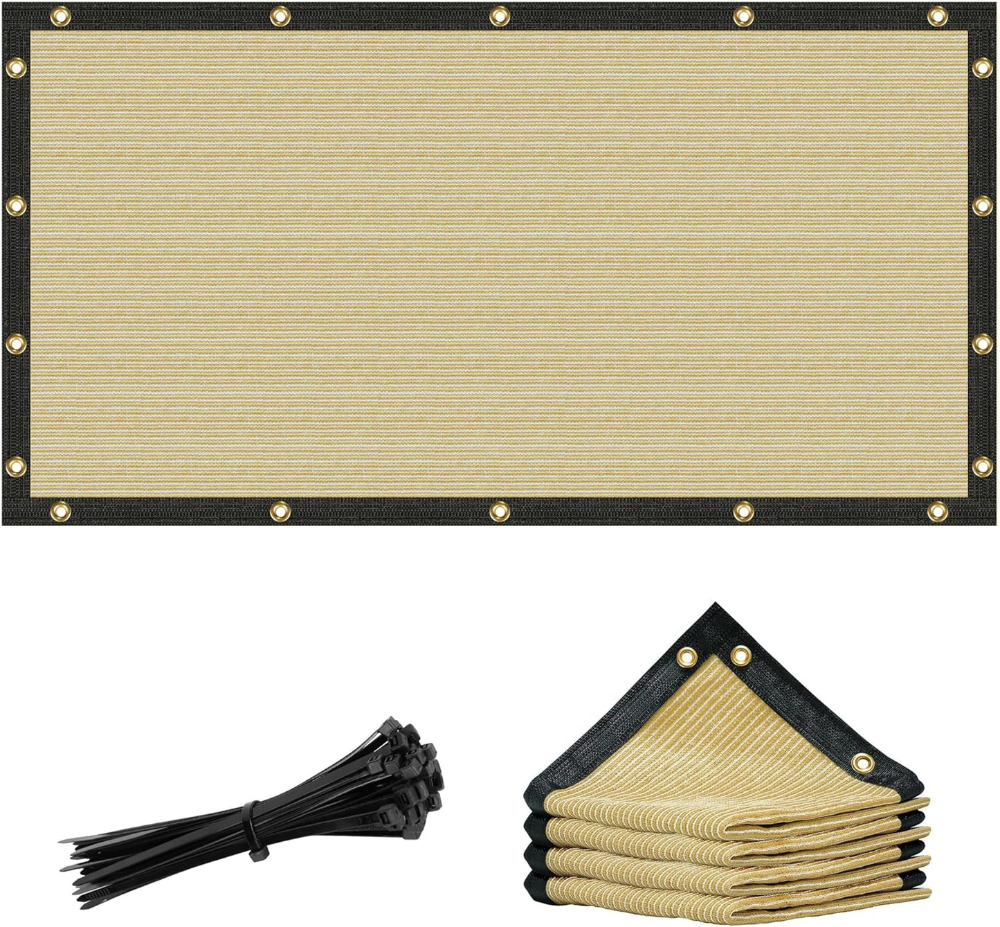 Amgo 7ft x 12ft Beige Shade Cloth for Dog Kennel and Greenhouse