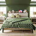 LIKIMIO California King Bed Frame with Storage and Charging Station