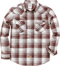 Dubinik Flannel Shirt for Men Western Pearl Snap Plaid (Style 8Y8Z)