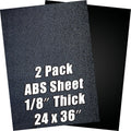 ABS Plastic Sheet 1/8 in Thick 24x36 in 2-Pack - Rigid Black Panels