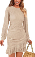 PRETTYGARDEN Women's Ruched Bodycon Mini Dress - Flattering Fit