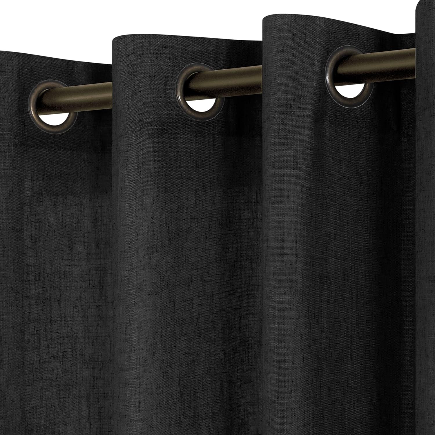 KOUFALL Black Curtains 108 Inches Long for Modern Living Rooms
