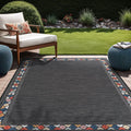Beverly Rug Outdoor Rug 6x9 Dark Gray - Washable Low-Pile Patio Rug