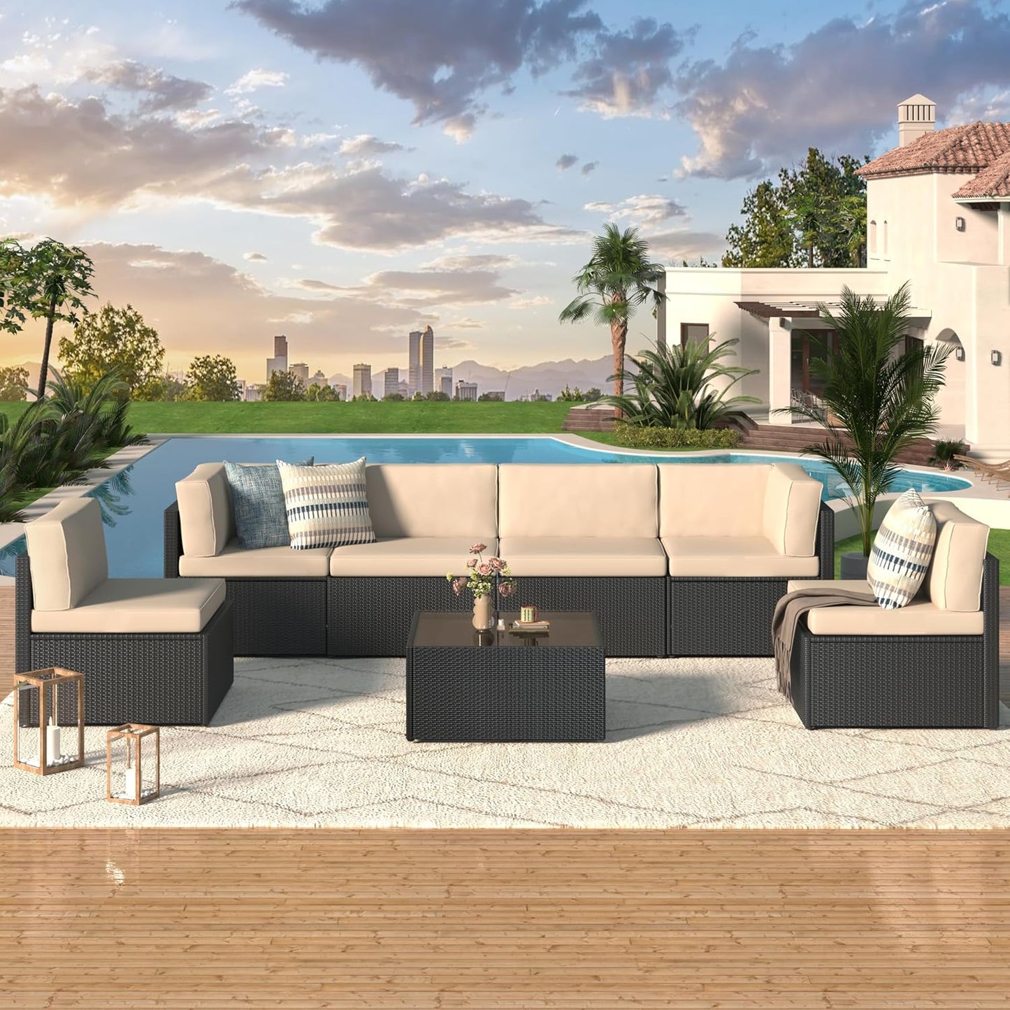 U-MAX 7 Piece Outdoor Patio Furniture Set for Comfort & Style
