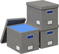 File Organizer Box for Hanging Files Letter Size - Set of 3 with Lid