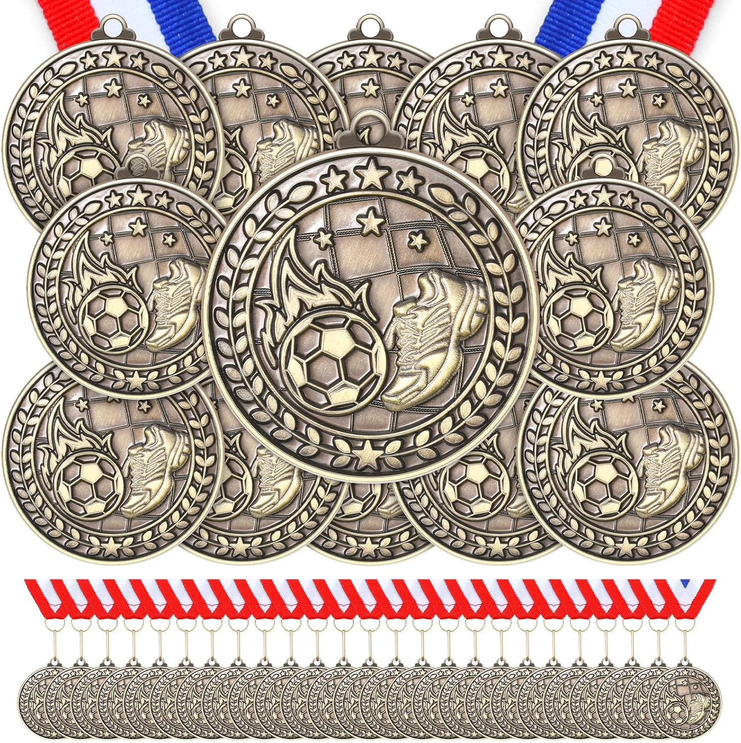 60 Pcs Gold Award Medals for Soccer Baseball Volleyball Events