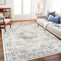 Vintage Floral Area Rug 6ftx9ft Washable Non-Slip Carpet