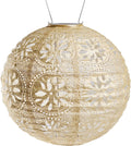 Soji Stella Boho Globe 12-in Tyvek Solar Lantern - Boho Outdoor Glow