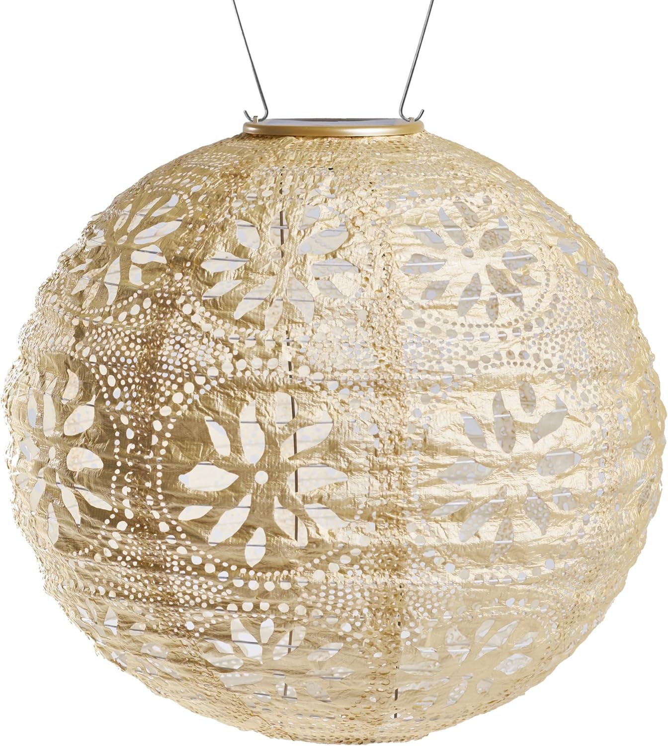 Soji Stella Boho Globe 12-in Tyvek Solar Lantern for Outdoors