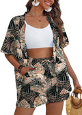 Women's Tropical 2 Piece Kimono Cover Up Set - Lightweight Summer