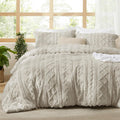 Bedsure Tufted Boho Comforter Set California King - Linen Boho