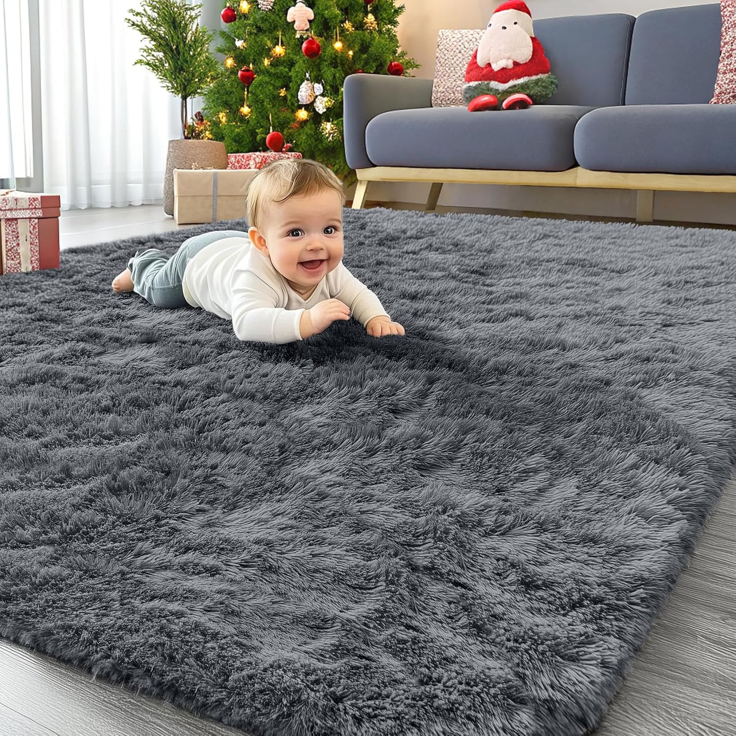 Soft Fluffy Shaggy 4x5.9 Feet Area Rug by OLANLY