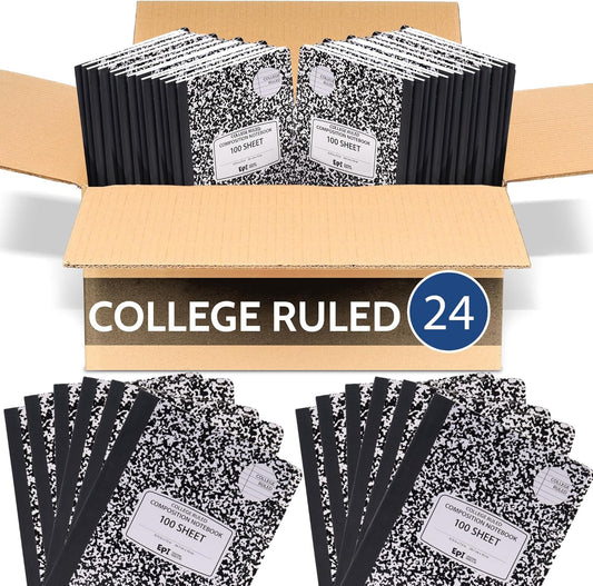 Sturdy 200 Page Marble Composition Notebook | Pack of 24