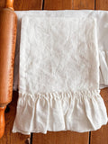 Farmhouse Linen Dish Towel Set of 2 - Ruffled Linen Tea Towels