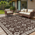 COCOER Floral Outdoor Rug 8x10 Waterproof Quick Dry Carpet