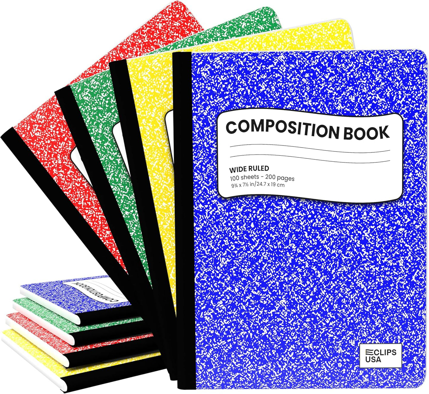Marble Composition Notebooks, 4 Pack, Wide Ruled, 200 Pages