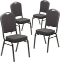 HERCULES Series Stacking Banquet Chairs in Gray Fabric - Set of 4