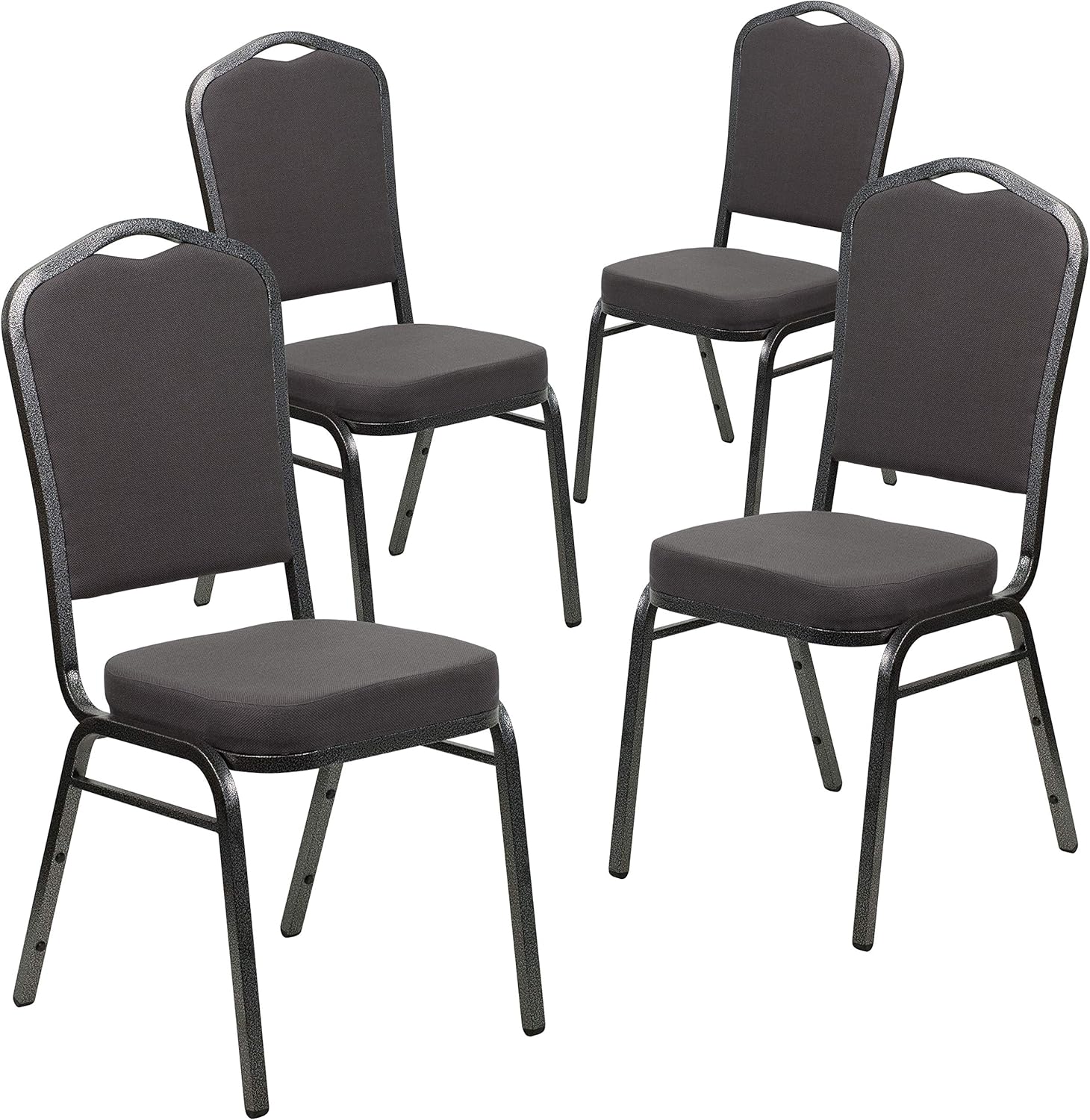 HERCULES Series Stacking Banquet Chairs in Gray Fabric - Set of 4