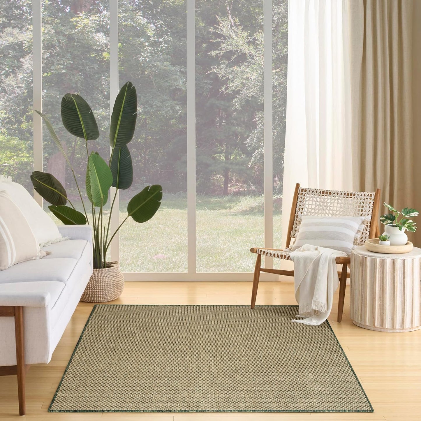 Nourison Home Courtyard Green 4ft x 6ft Area Rug for Any Space