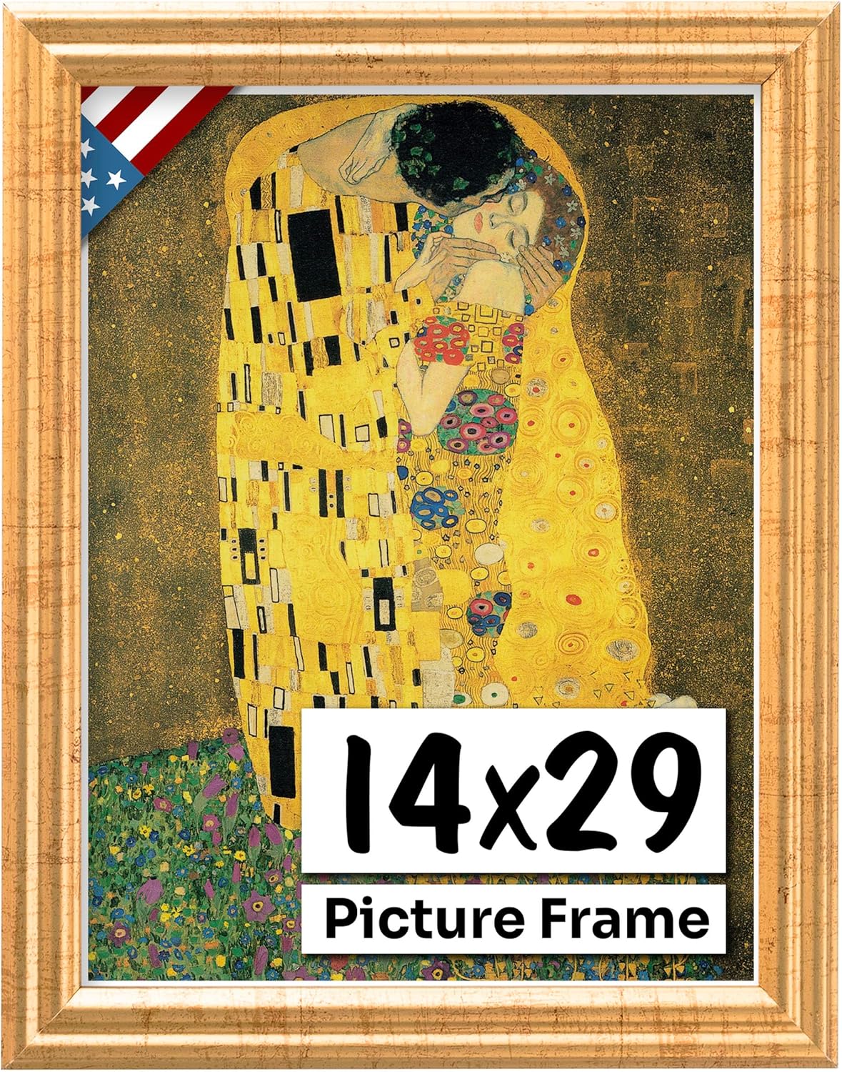Antique Gold 14x29 Picture Frame for Elegant Wall Decor