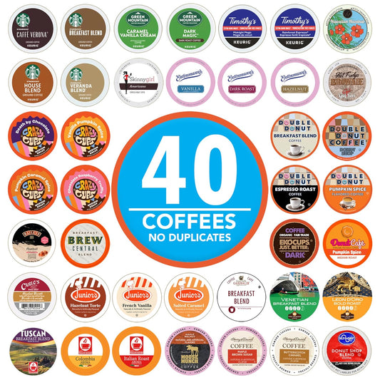 Crazy Cups Variety Pack - 40 Unique Keurig K Cups