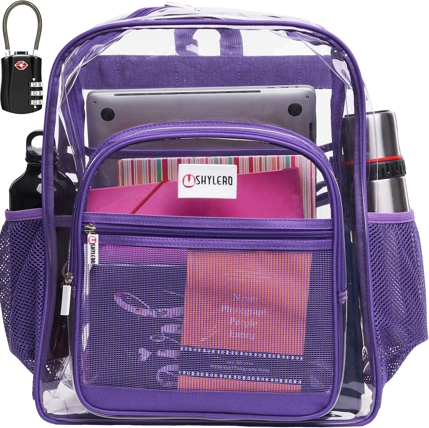 SHYLERO Clear Backpack Heavy Duty with TSA Lock and Zipper