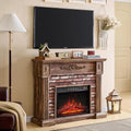 43in Electric Fireplace with Mantel - Cozy Heat and Rustic Look