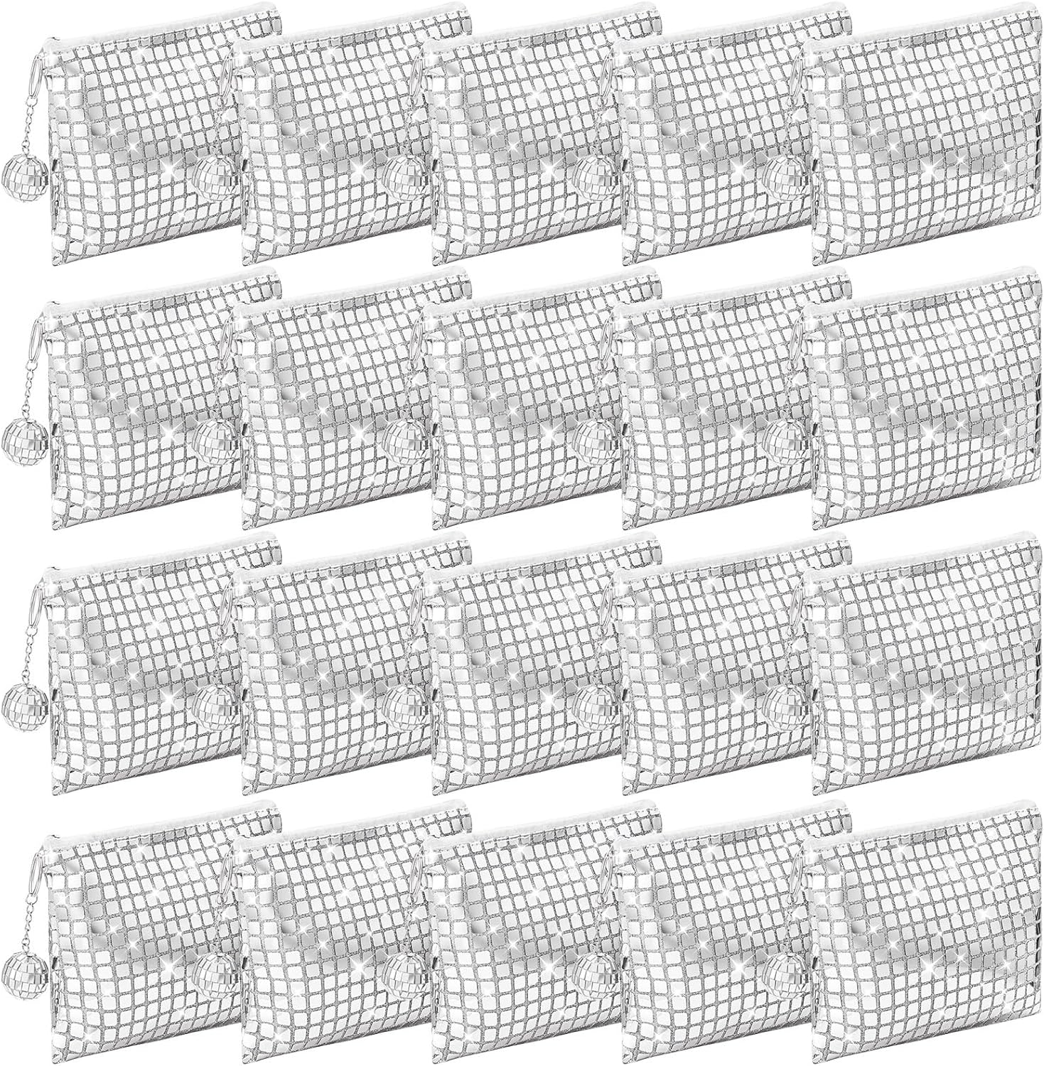 20 Pack Disco Cosmetic Bags for Stylish Makeup Organization