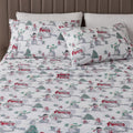 Queen Microfiber Sheet Set Lodge Woodland Decor - Ultra-Soft