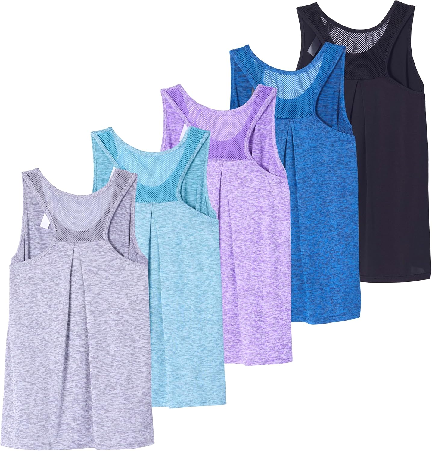 Real Essentials Women's Racerback Workout Tank Top 5 Pack
