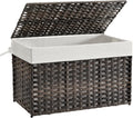 27.7 Gallon Woven Storage Basket with Lid - Brown Foldable Bin