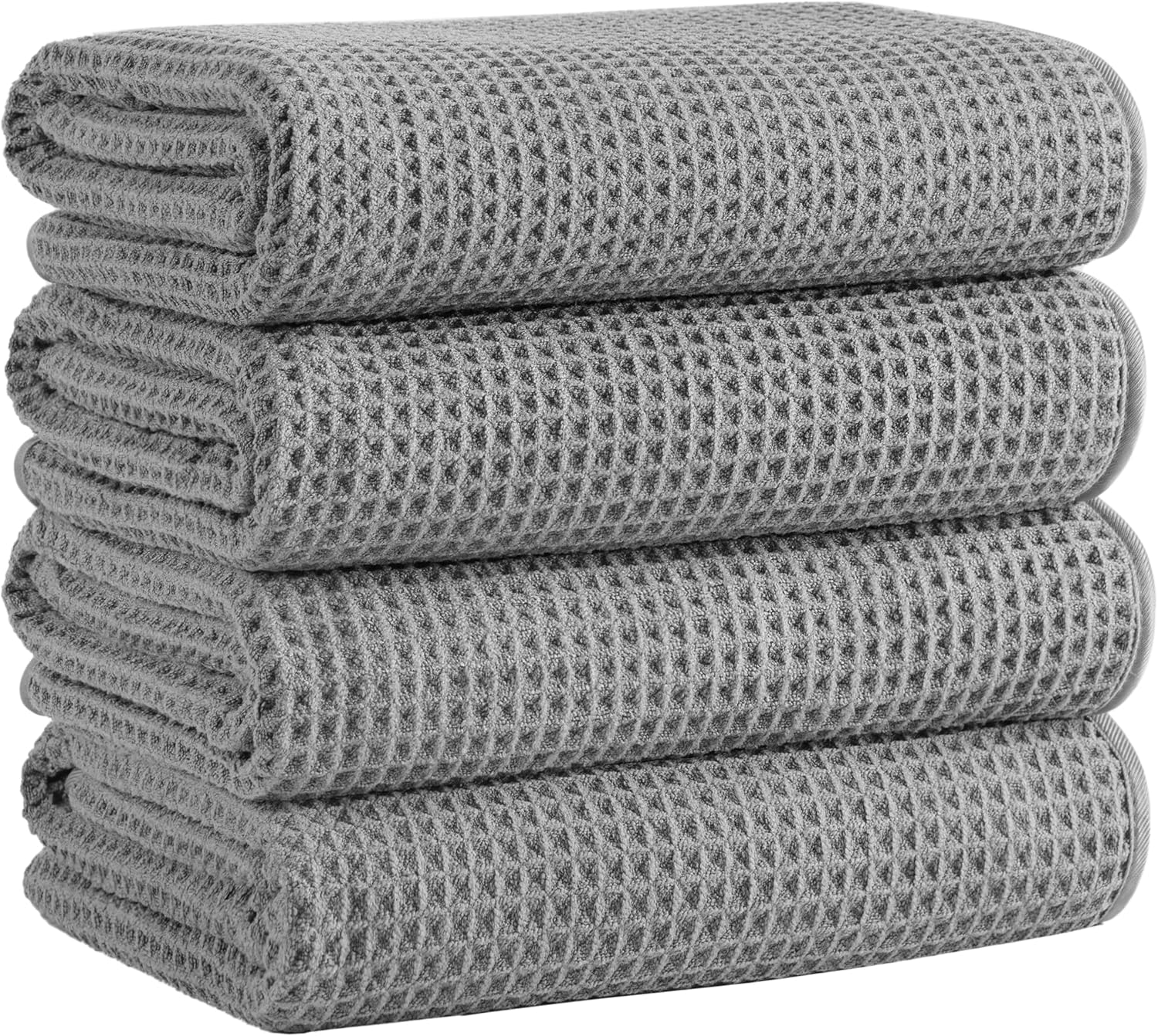 Microfiber Waffle Bath Towels - Soft, Absorbent, Fast Drying Set