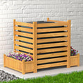 Hide AC & Trash Stylishly: GDLF Wood Privacy Screen + Planter Box 33W x 38H