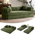 79 in Convertible Sofa Bed in Green - Modular Corduroy Sleeper