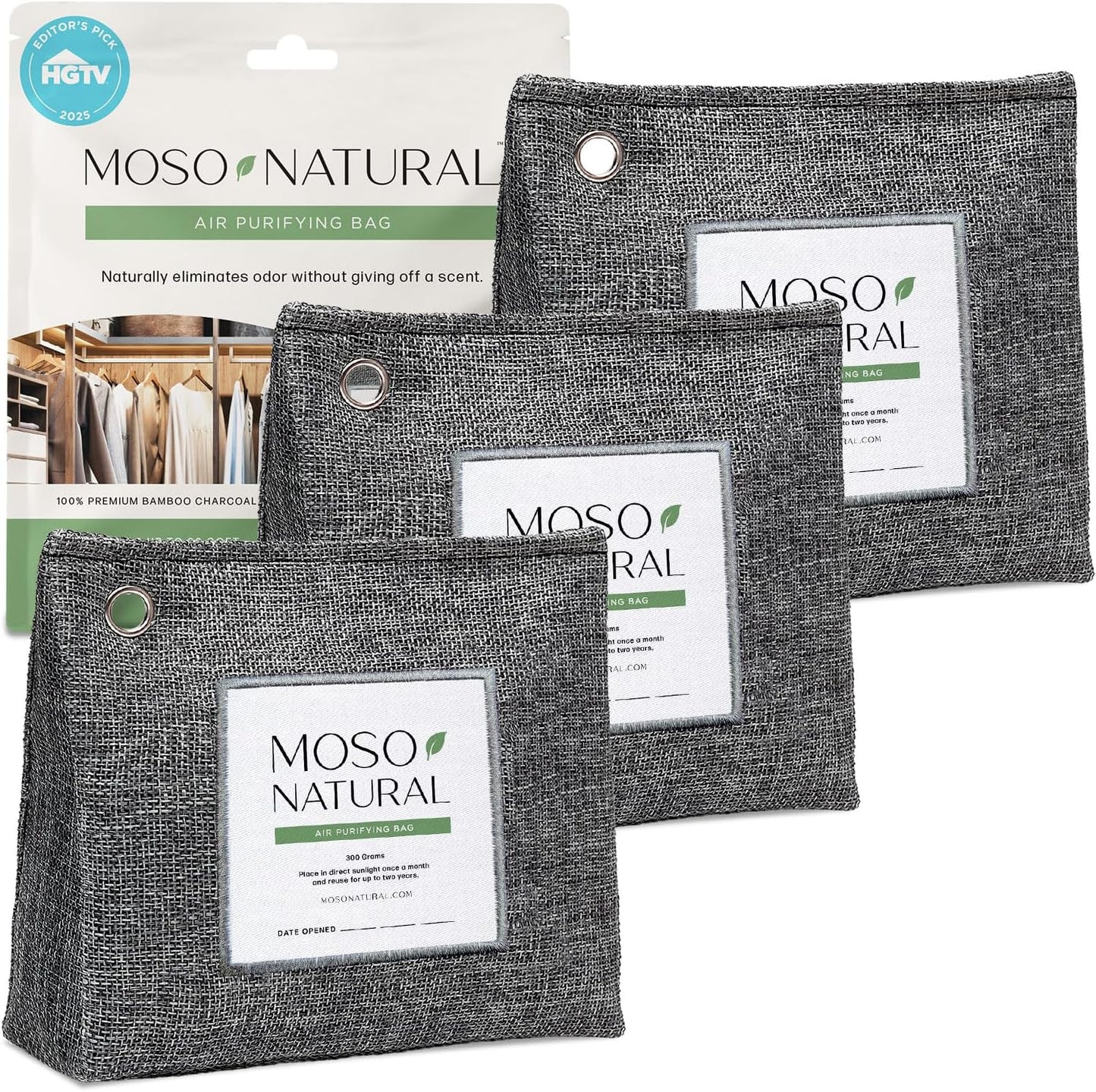 Moso Natural Air Purifying Bag 300g for Home & Pet Odor Control