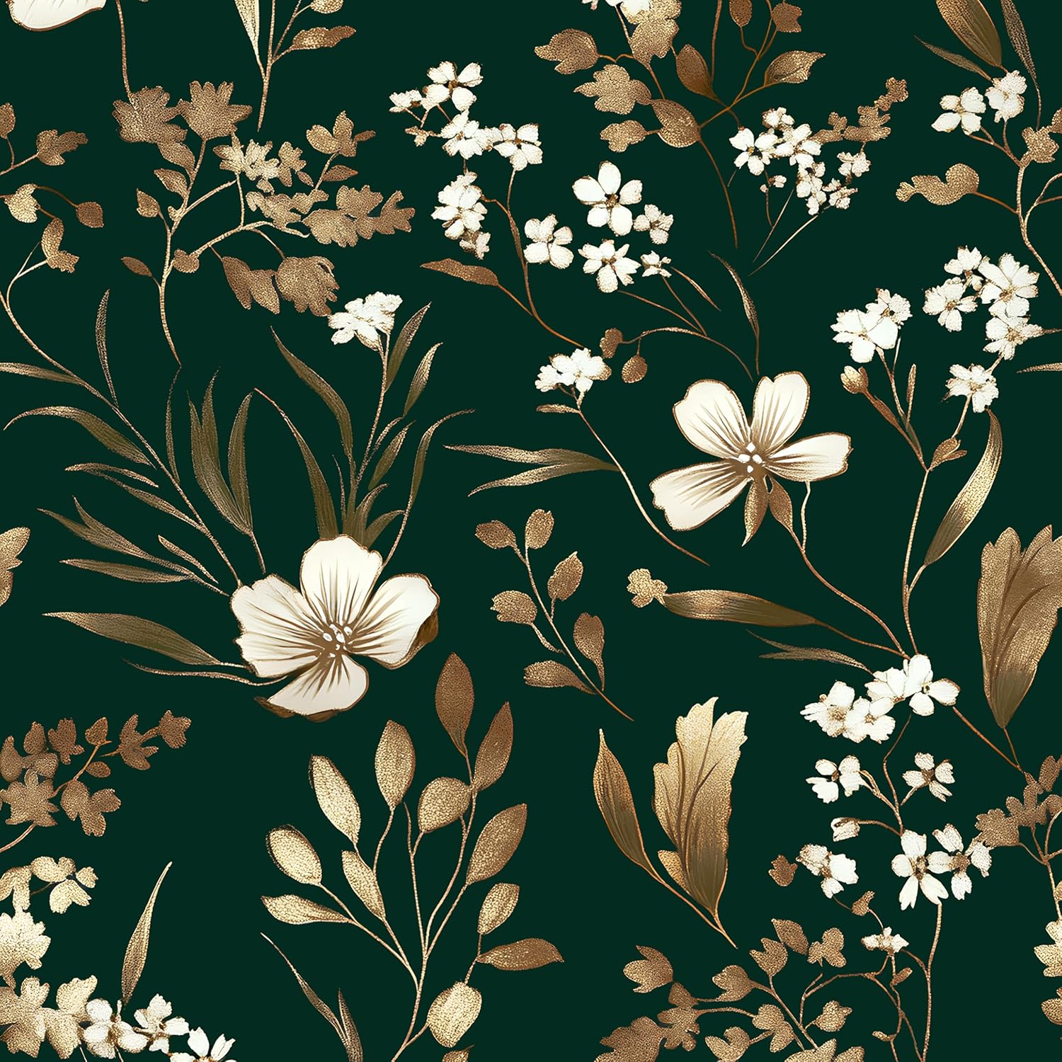 Green Floral Peel and Stick Wallpaper for Vintage Home Decor