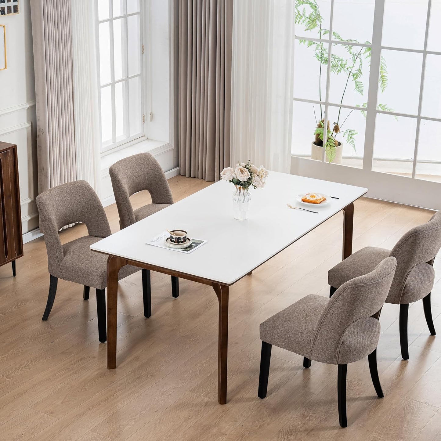 VKNOW Wooden Dining Chairs Set of 4 for Modern Dining Rooms