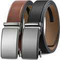 Zitahli Ratchet Belt for Men - 2 Pack Leather Belts Trim to Fit