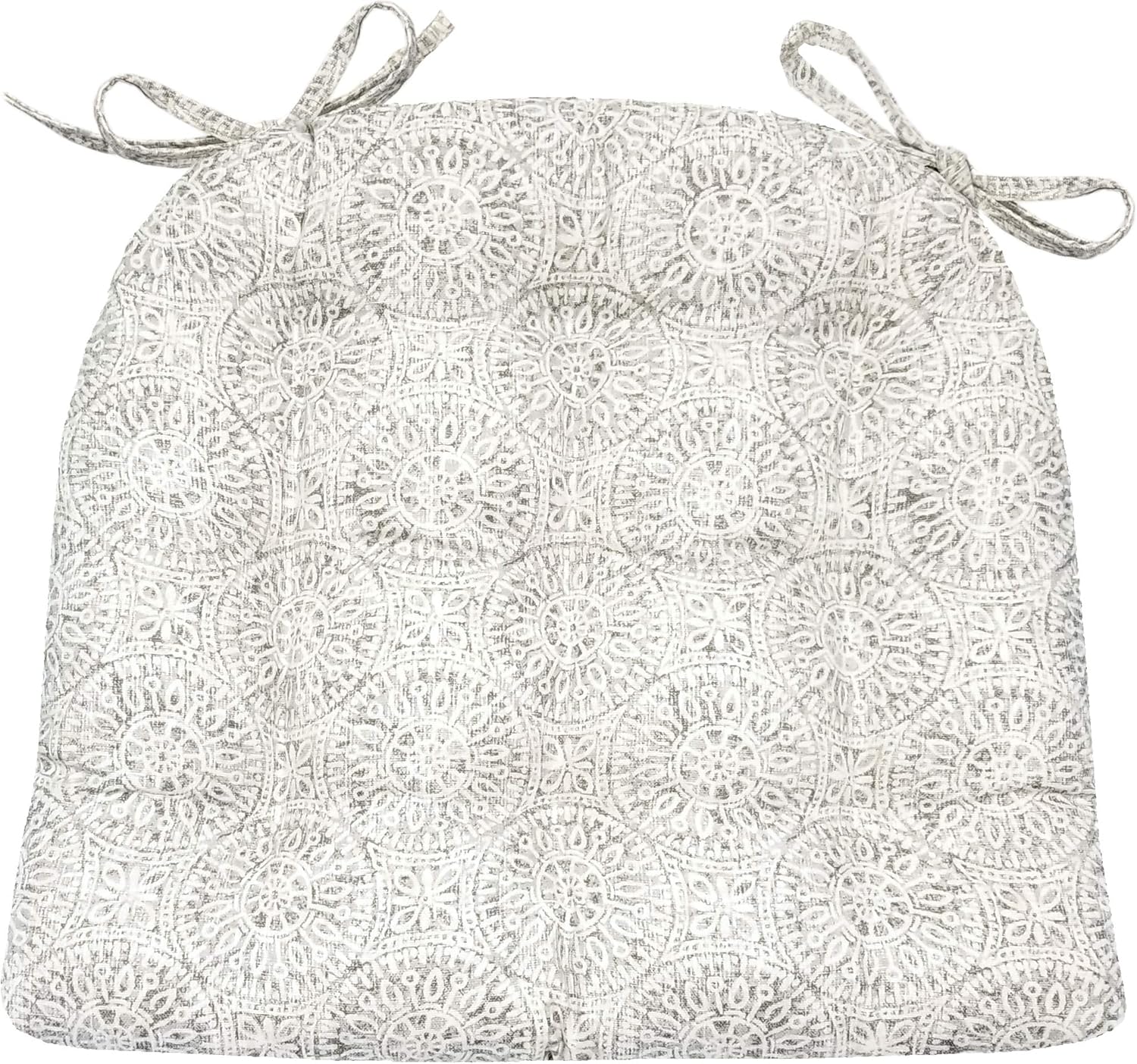 Tibet Grey Dining Chair Pad with Ties - Comfortable Cushion