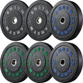 2 Inch Bumper Plates 160lb Set - Durable Color-Coded Home Gym Plates