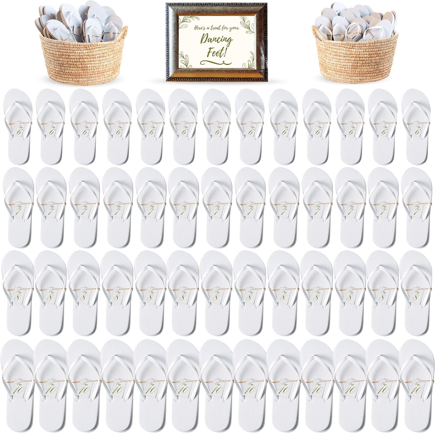 Orca Bulk Flip Flops for Wedding Guests - 52 Pack Sandals