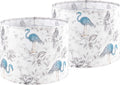 Flamingo Drum Lampshade 13in x 13in x 10in - Medium Linen Shade
