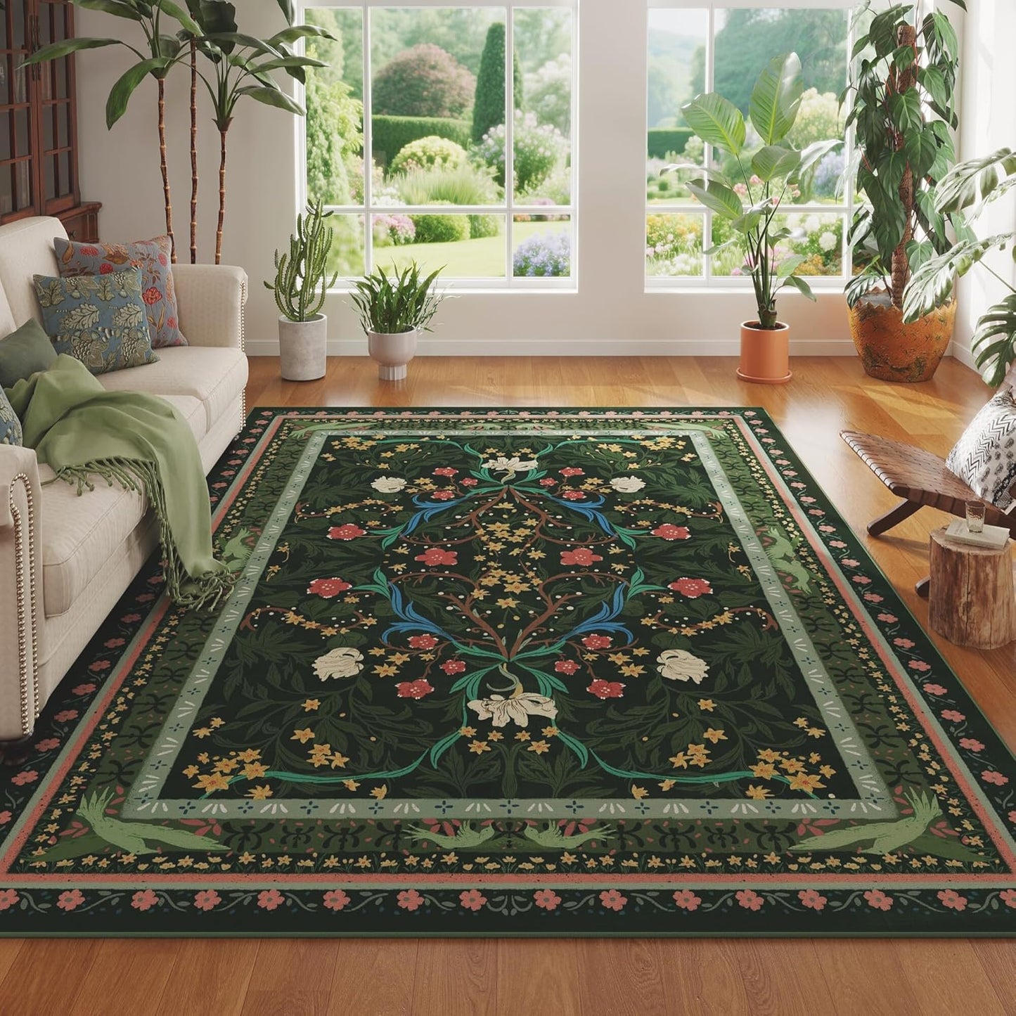 Vintage Floral Botanical Area Rugs 8x10 for Living Room