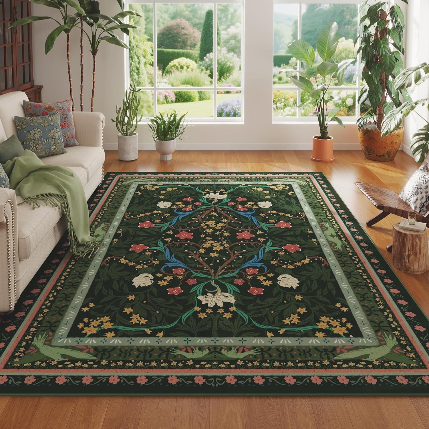Vintage Floral Botanical Area Rugs 8x10 for Living Room