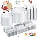 Silver Disposable Dinnerware Set for 100 Guests - Wedding