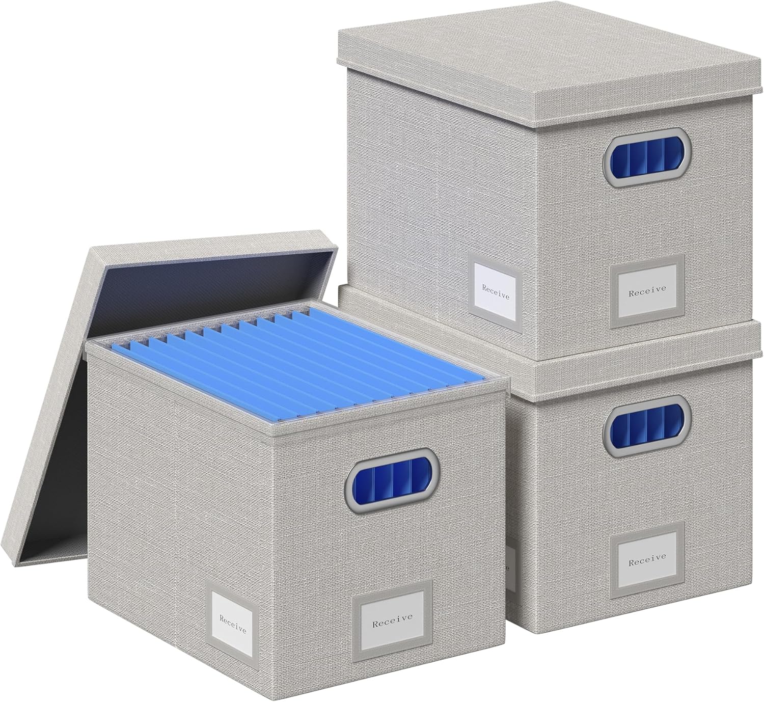 File Organizer Box Set of 3 Decorative Hanging Folders