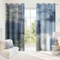 Dusty Blue Abstract Curtains 2 Panels Set 52x84 in - 50% Darkening